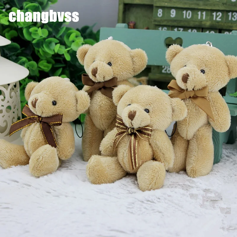 4.7''/12cm Mini Joint Plush Bears Toys 12pcs/lot kawaii Bear Toys for Wedding Banquet Decor Stuffed Toy Pendant Gifts brinquedos valorant bali song knife rgx 11z pro mini 12cm metal game japanese samurai sword model uncut knife weapon toy for kid collection