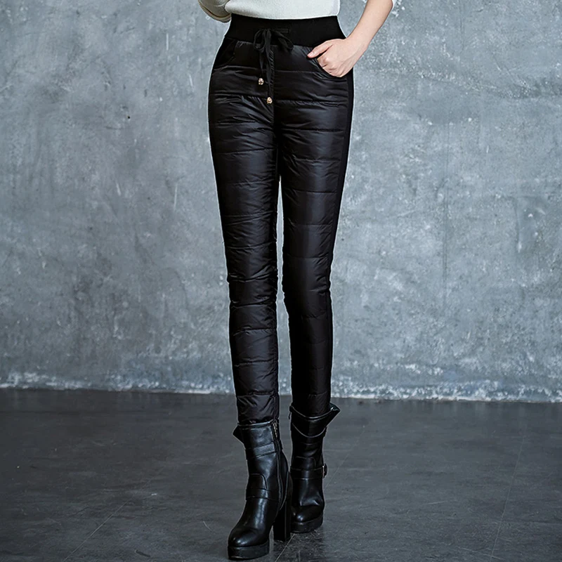 

Winter Down Pants pencil pants warm pants women adjustable waist J90141206D