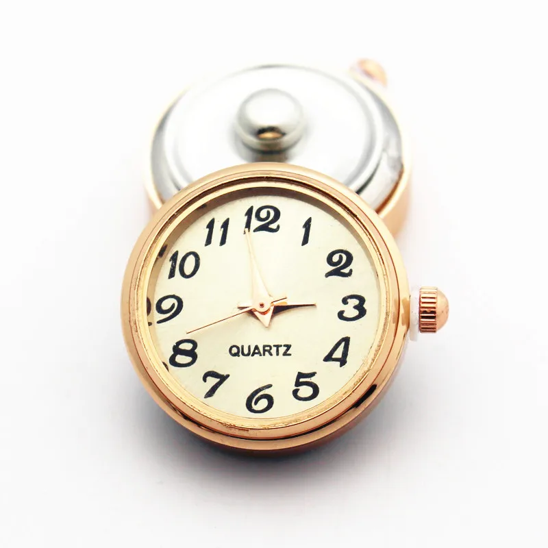 Newest Rose Gold Watch snaps buttons Round DIY Alloy Snap Watch for