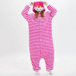 2019 фланель животных косплэй Чеширский кот Onesie пижамы Хэллоуин костюм унисекс для женщин мужчин пижамы одна деталь костюмы для косплея