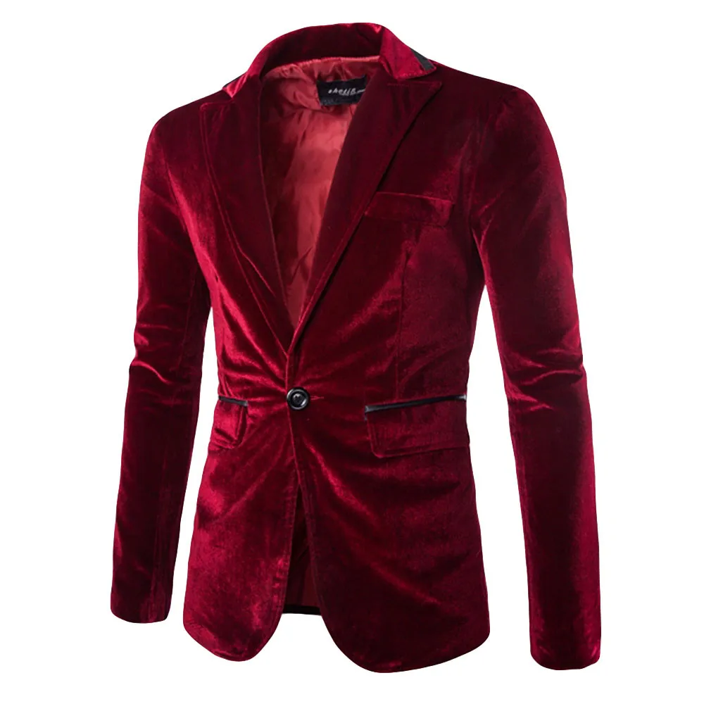 Men Casual Suit New Men's Fashion Pure Corduroy Casual Single Button