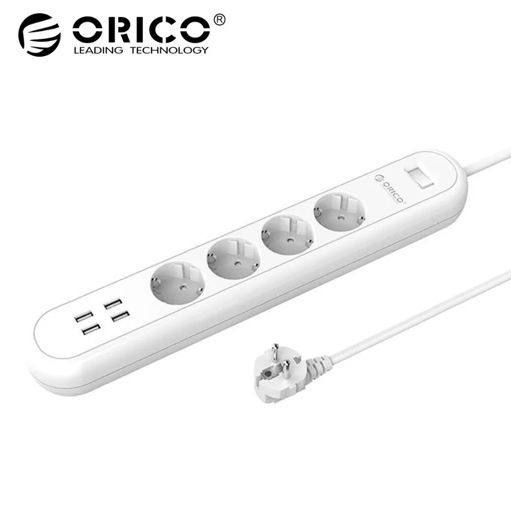 baratas ORICO ODE 4A4U Smart Power Strip 4 USB Tomadas de CA de Saída Power Strip Com Portas USB de Carregamento 4 5V2. 4A * 5 20 w Max