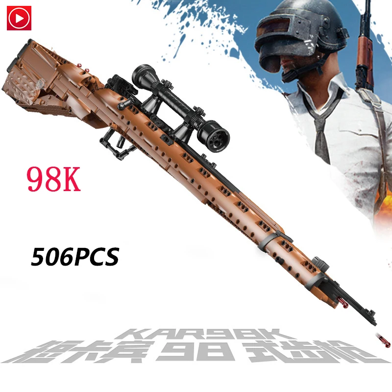 

KAZI Technic Gun Lepined Weapon Guns Sniper Rifle 98K AWM Fire AK47 Swat Firearms KAZI Model Kits bricks toys Kids blocks