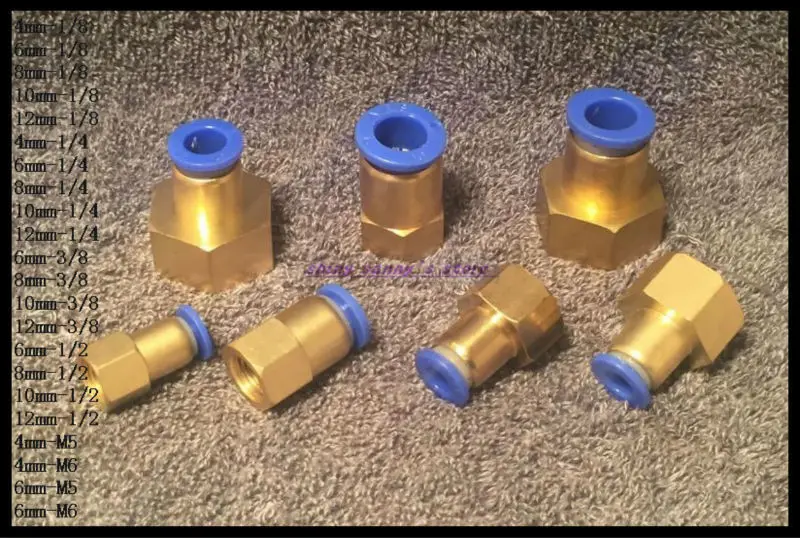 

15Pcs/Lot PCF8-01 8mm to 1/8" Pneumatic Connectors Female Straight one-touch fittings BSPT