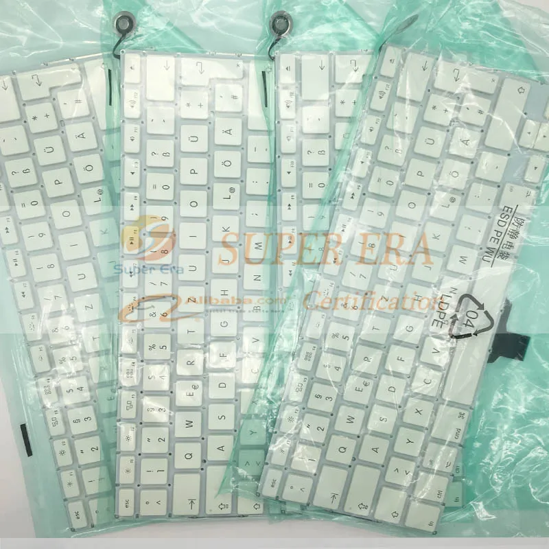 10pcs/lot GR Germany keyboard for macbook 13.3'' A1342 DE German