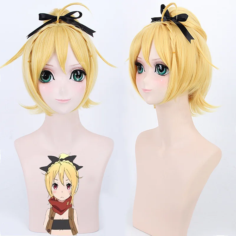 

Hot Anime Felt Re:Life In A Different World From Zero Cosplay Wig Halloween Play Wig Party Stage High Quality Short Yellow Hair