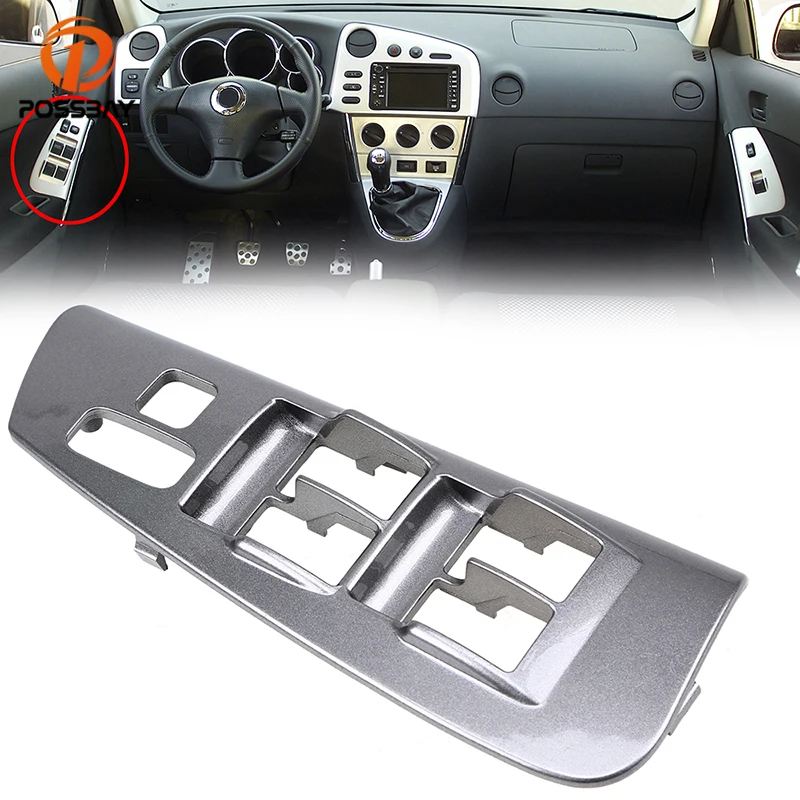 

POSSBAY Gray Car Window Switch Control Handle Panel for Toyota Matrix/Pontiac Vibe 2003-2008 Door Switch Control Panel Bezel