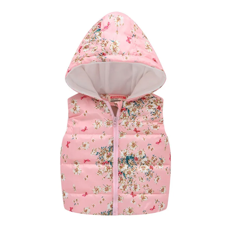 2022 Autumn Winter New Boys Girls Sleeveless Hooded Wool Vest Jacket Cartoon Print Coat Kids Warm Cashmere Vest Outwear Clothes leather jacket with hood