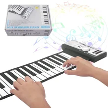 Портативная Гибкая цифровая клавиатура пианино 61 клавиша 128 тонов ритмы электронное рулонное пианино игрушки FI-19ING