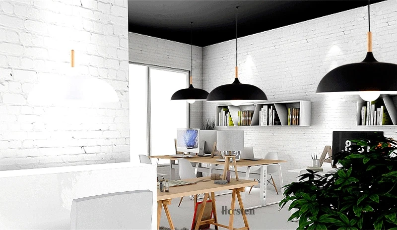 Horsten Nordic Simple Modern Pendant Lights Wood Aluminum Lampshade Industrial Lighting Loft Dining Room Pendant Lamp E27 (25)