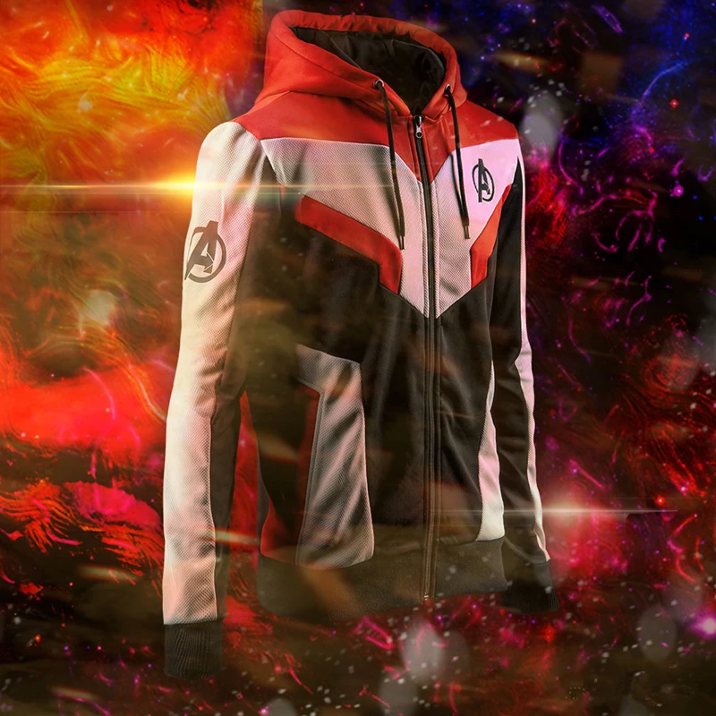 Avengers Endgame Quantum Realm Sweatshirt Jacket Advanced Tech Embroidery Hoodie Cosplay Costumes