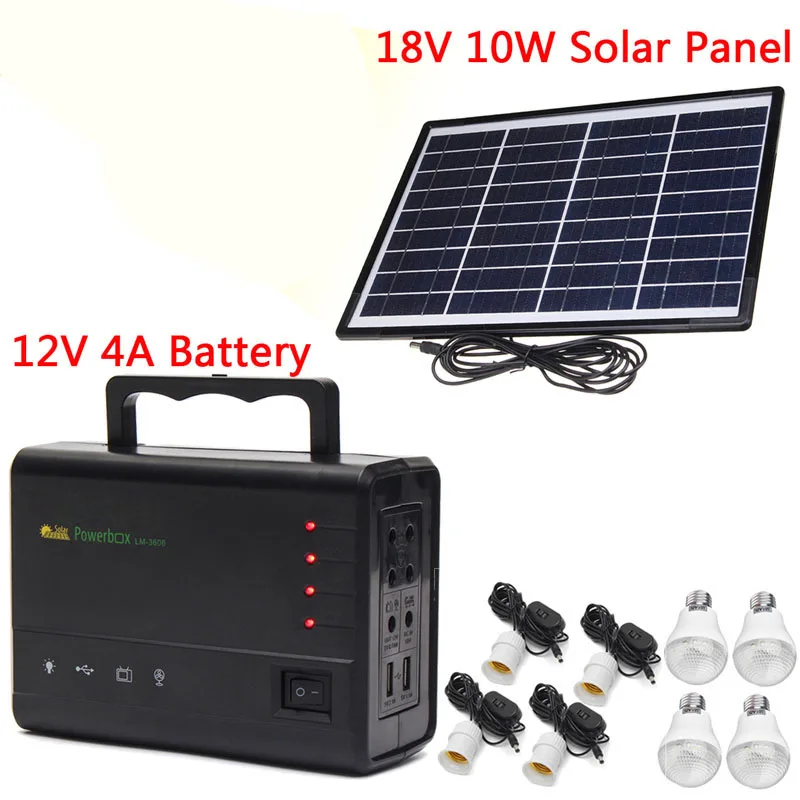 New Portable Solar Panels Charging Generator Power System Home Outdoor Lighting With Blub Gift Portable Power generation New Portable Solar Panels Charging Generator Power System Home Outdoor Lighting With Blub Gift Portable Power generation