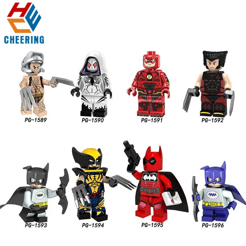 

Single Sale Super Heroes Series Wolverine Batman Flash Deadpool Bricks Figures Building Blocks For Children Toys Learning PG8147