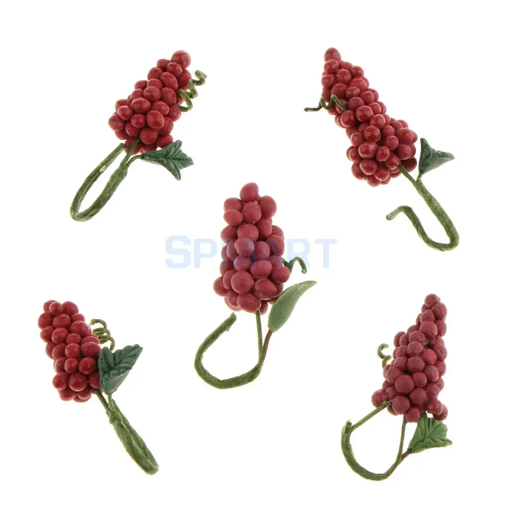 MagiDeal 5Pcs/Lot 1/12 Scale Dollhouse Miniature Watermelon Grape Vegetable Fruit Food for Dolls House Kitchen Garden Decor