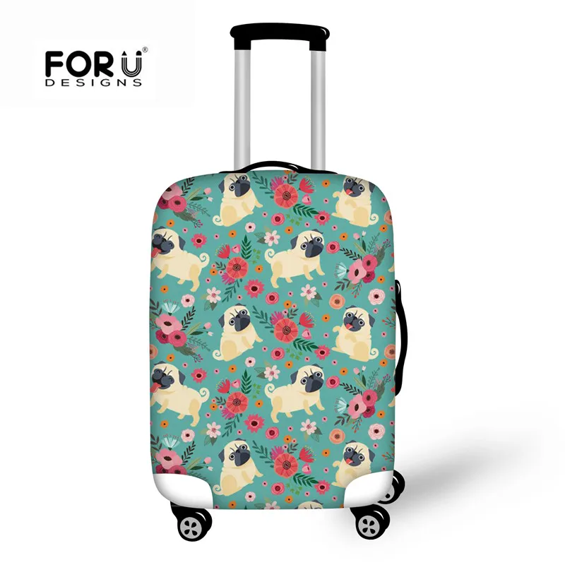 

FORUDESIGNS New Pugs Travel Luggage Protective Cover for 18-30 Inch Cute Dogs Printing Elastic Thick Suitcase Covers With Zipper