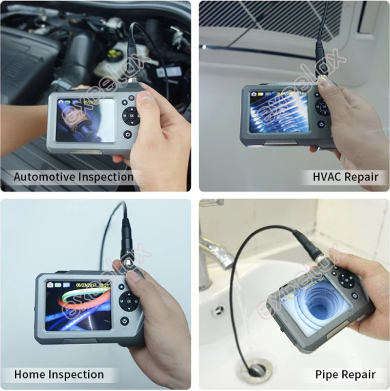 IP67 1440x1080 3.5" LCD 3.9mm 5.5mm 7.6mm Industrial Endoscope Pipe Inspection Camera Flashlight Snake Tube Borescope 1M 3M 5M