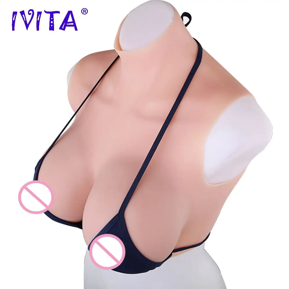 Реалистичная силиконовая грудь IVITA 3300g искусственная для трансвеститов