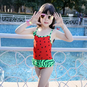 

cute baby girl swimwear one piece watermelon model 85-100cm/2Y girls swimsuit kid/children swimming Suit free shipping