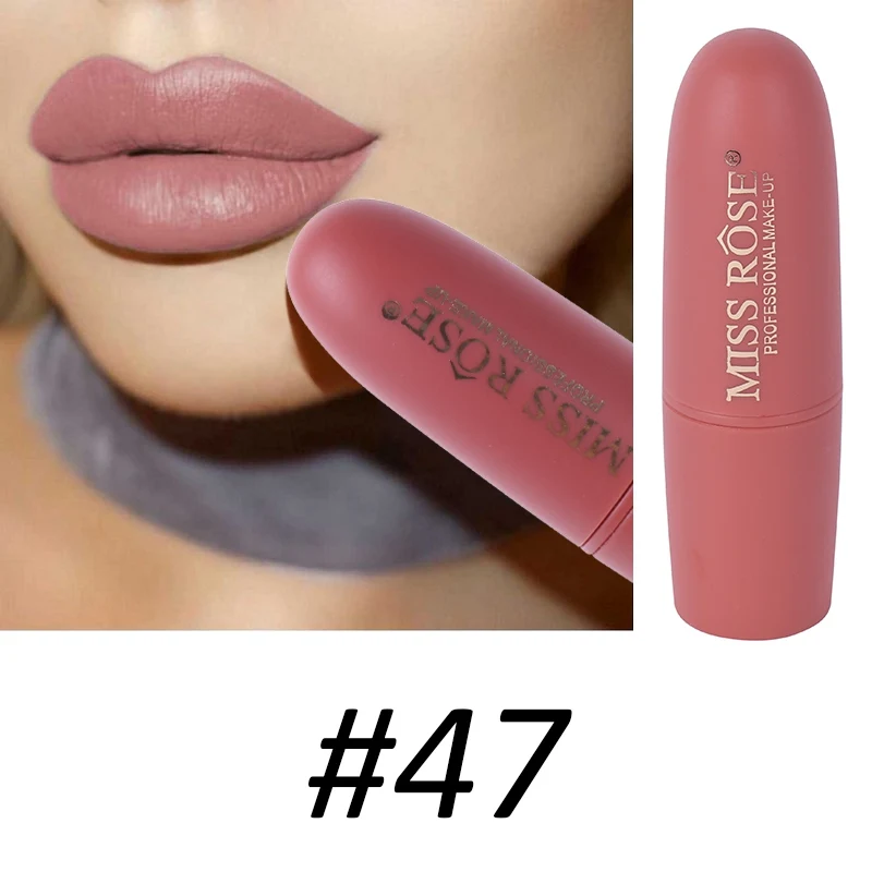 

MISS ROSE 10 Colors Sexy Matte Lipstick Waterproof Velvet Batom Pigments Moisturizer Lipstick Matte Lips Beauty Cosmetics