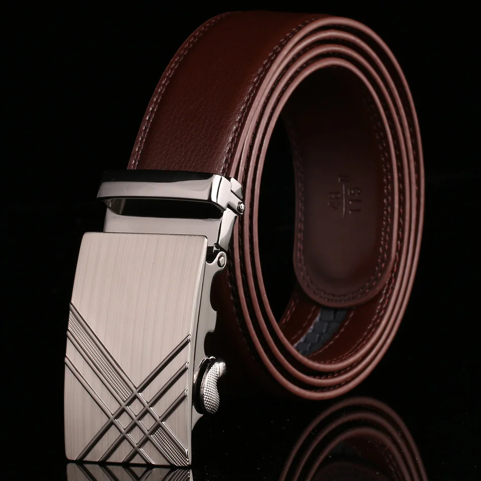 Ремень мужской из натуральной кожи с автоматической пряжкой|leather belts for men|leather