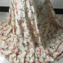 Супер качество французская кружевная ткань H-1914 с блестками французское вышитое кружево для модных платьев