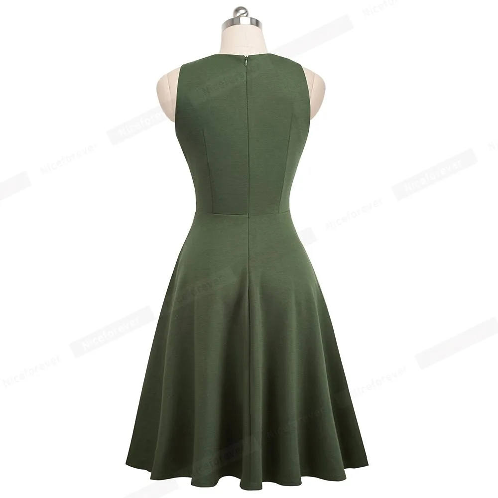 Nice-forever Vintage Elegant Embroidery Floral Lace Patchwork vestidos A-Line Pinup Business Women Party Flare Swing Dress A079 99 Nice-forever Vintage Elegant Embroidery Floral Lace Patchwork vestidos A-Line Pinup Business Women Party Flare Swing Dress A079 99