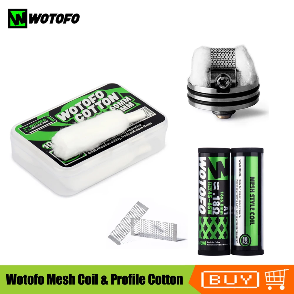 

Original Wotofo A1 Mesh Style Coil 0.18ohm With Wotofo Profile Cotton 60mm For Profile RDA vape tank Rebuildable Accessories