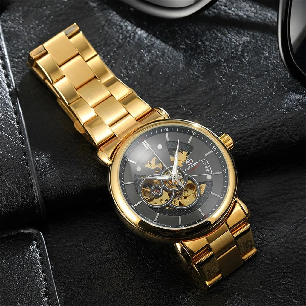 Полые черные роскошные механические часы Бизнес Высокое качество часы нержавеющая сталь Группа горячая Распродажа Relogio Masculino для дропшиппинг