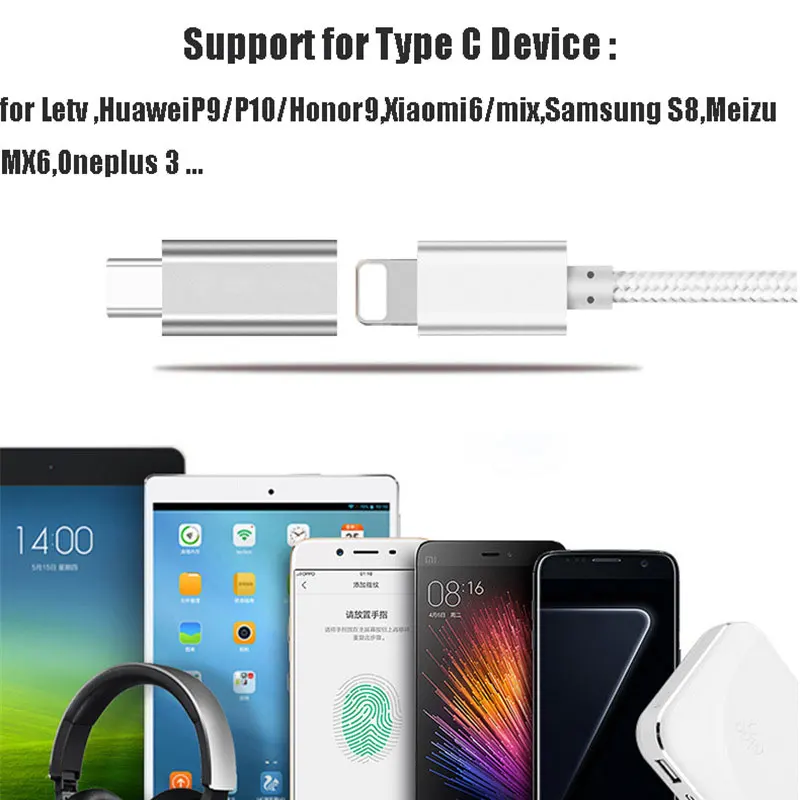 Мини 8 Pin к type C Jack адаптер относится к IOS type-c Adaptador Android конвертер смартфона совместимый мобильный телефонный сплиттер
