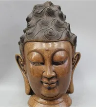 YM 311 15 "Tibet Budismo Bronze Shakyamuni Amitabha Estátua de Buda Cabeça Busto Escultura(China)
