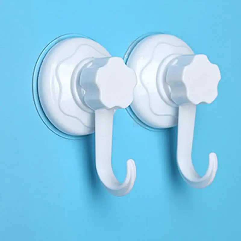 

2pcs/ Set White Plastic Seamless Wall Hanger Removable Bathroom Kitchen Wall Strong Suction Cup Hook Hanger Vacuum Sucker