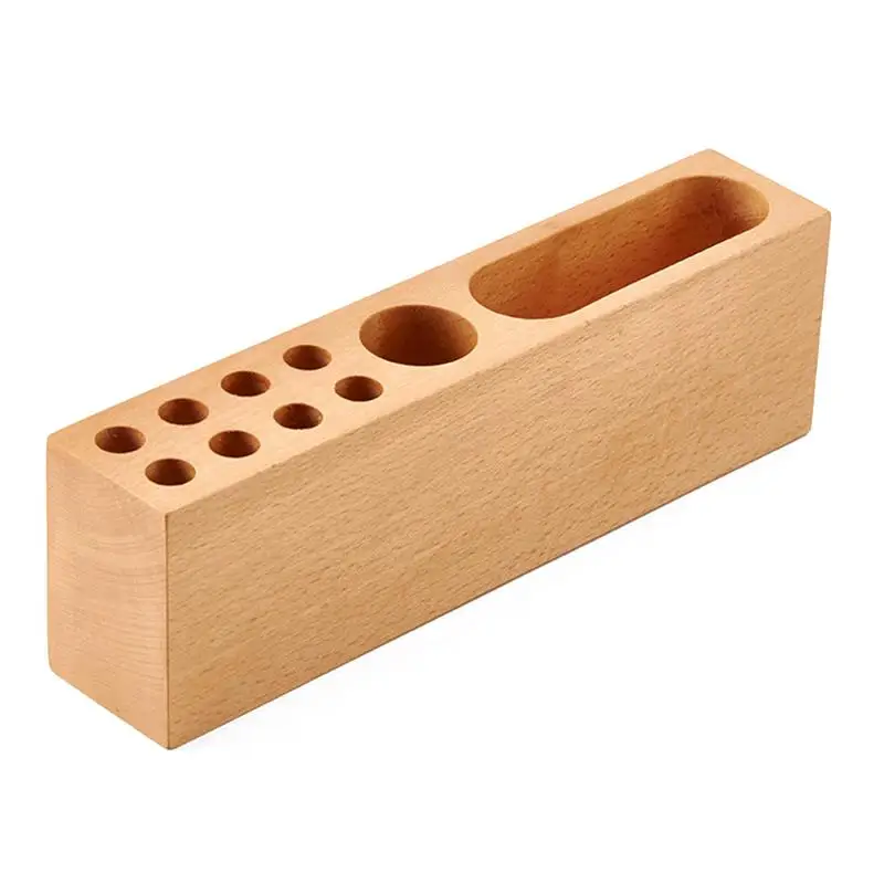 

Creative High-Grade Wooden Business Card Box Stationery Pen Holder Storage Four-Grid Business Card Organizer Storage Supplies