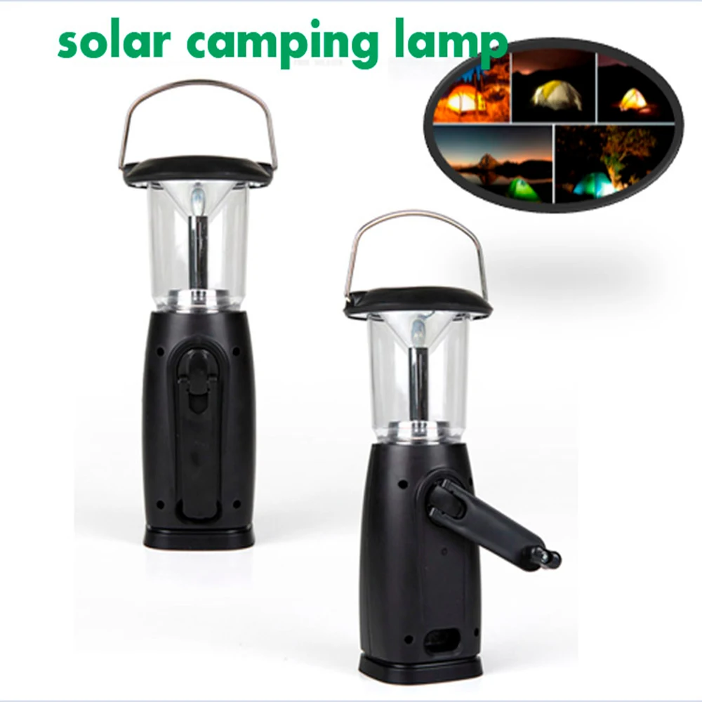Multifunctional camp light Outdoor 6 LED Solar Dynamo Portable Hand