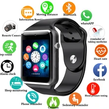 Завод A1 наручные часы Bluetooth Смарт часы Спорт Шагомер с sim-камерой Smartwatch для Android смартфон Россия VS GT08 X6