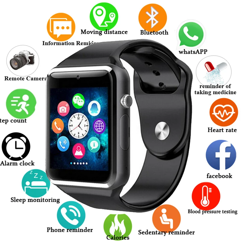 

Factory A1 WristWatch Bluetooth Smart Watch Sport Pedometer with SIM Camera Smartwatch For Android Smartphone Russia VS GT08 X6