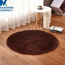 Супер мягкий Шелковый темно-коричневый шерстяной пушистый круглый коврик для помещений современный ковер для шага шелковые коврики коврик для спальни Детский ковер