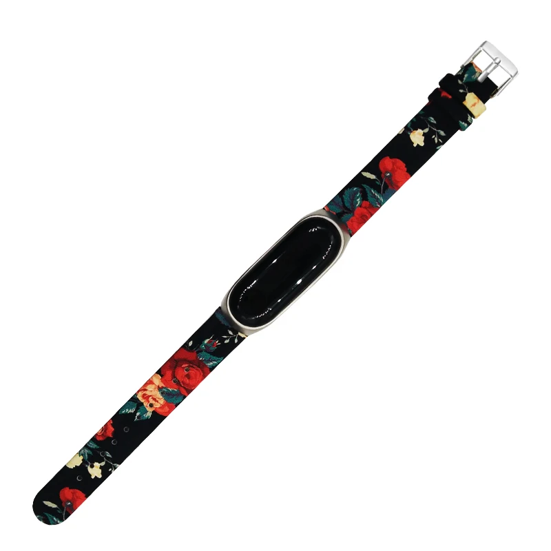 Цветочный ремешок для Mi Band 4 Кожаный браслет с ремешком для Mi Band 3 ремешок Miband 4 3 браслет из натуральной кожи ремешок на запястье