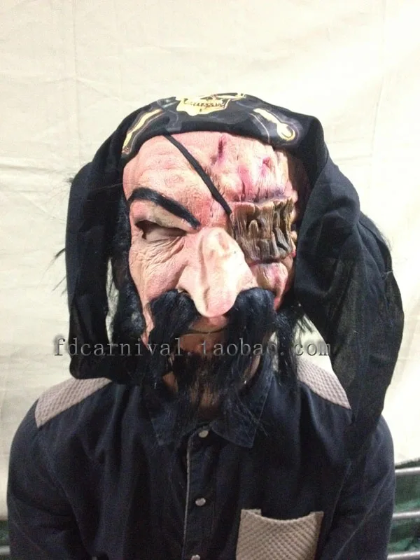 

New Halloween Adult Mask Old Man Zombie Mask Bloody Scary Full Face Mask Costume Party Cosplay Props Movie Pirate Captain Mask