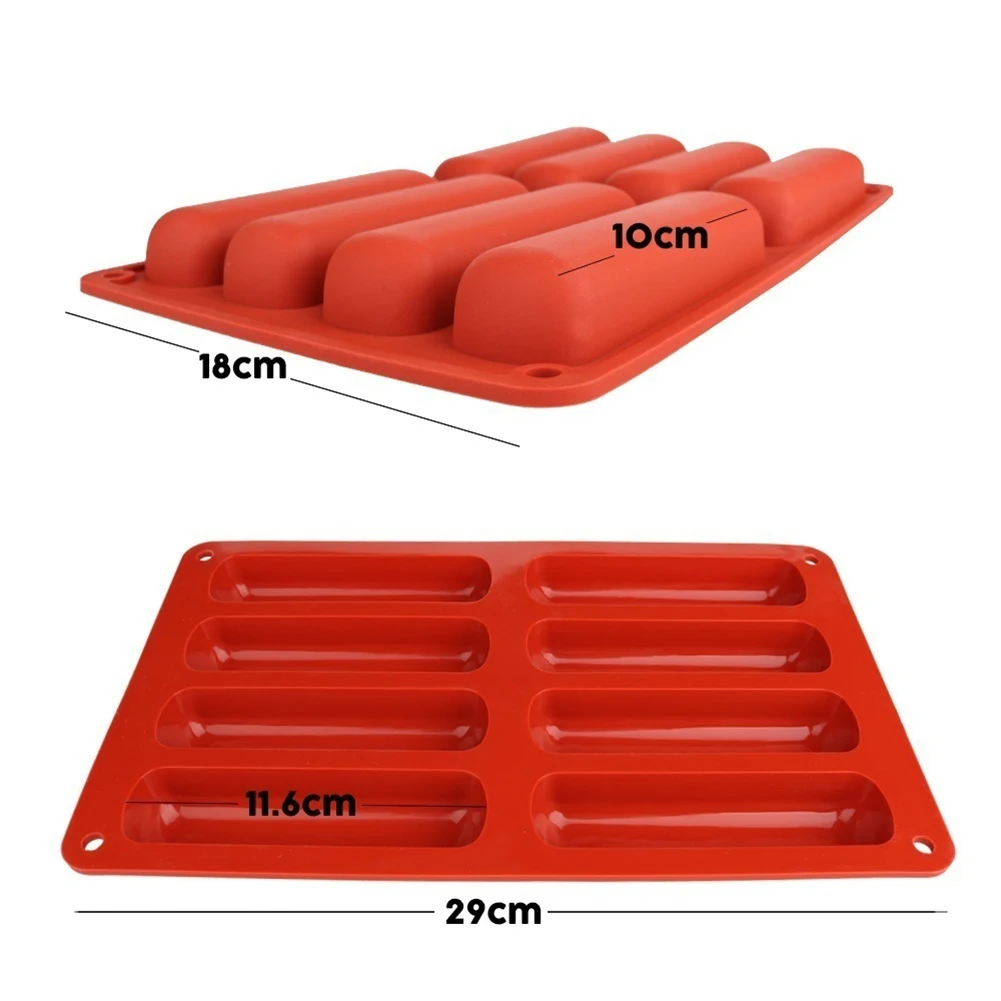 Silicone Classic Collection Shapes Non Stick 8 Forms Eclair Cake Baking Mold Bakeware Kitchen baking tools Pastry Accessories