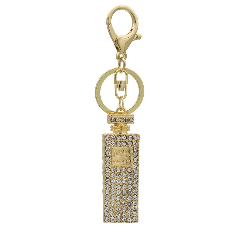 Linnor Twinkling Crystal Perfume Bottle Keychains Charm Gifts for font b Women b font Hang Purse