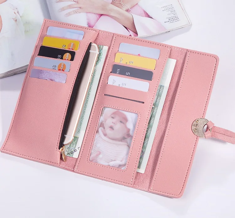 MJ Women’s Wallets Women Fashion Leather Wallet Leisure Clutch Ladies Bag Long Purses Card Holder Wallet Money Bag (4)