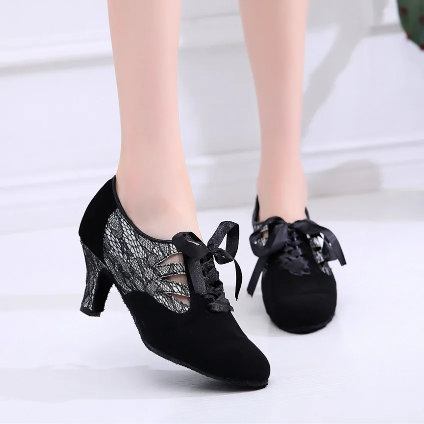 

Discounts Black Brown Suede Dancing High Soles Ballroom Dance Shoes