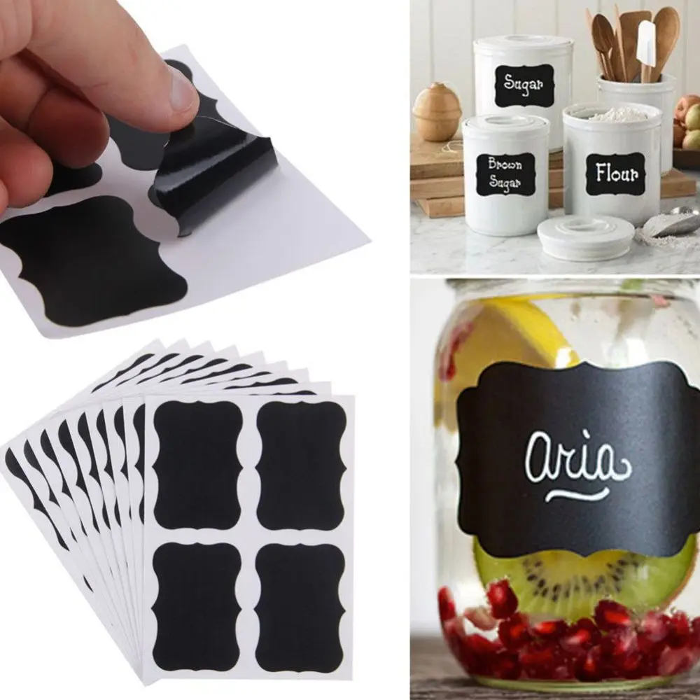 

40PCS/Set Useful Jars Blackboard Stickers Air Conditioner Chalkboard Lables Kitchen Organizer Accessories Wedding Home