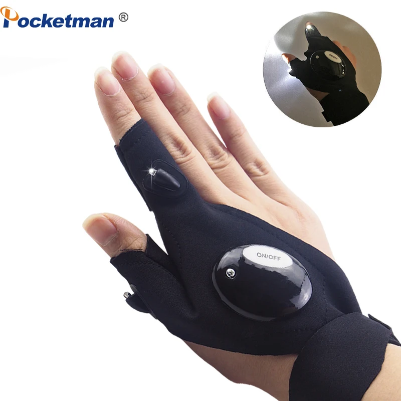 Rescue Camping Fishing Hunting Handy Glove Flashlight for Night Time Repairs