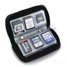 1 PC Black 22 SDHC MMC CF Micro SD Memory Card Storage Carrying Zipper Pouch Case Protector Holder Wallet Hot Sale