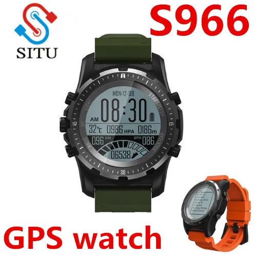 

S966 Sports Smart Watch Waterproof IP68 Heart Rate ECG Monitor altitude temperature Pedometer GPS Bluetooth 4.0 Smartwatch Men