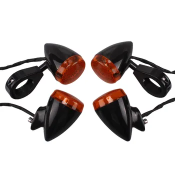 

New Arrival 4x Black Front Rear Motorcycle LED Rear Turn Signal Light 39mm For Clamp Sportster Dyna Bobber