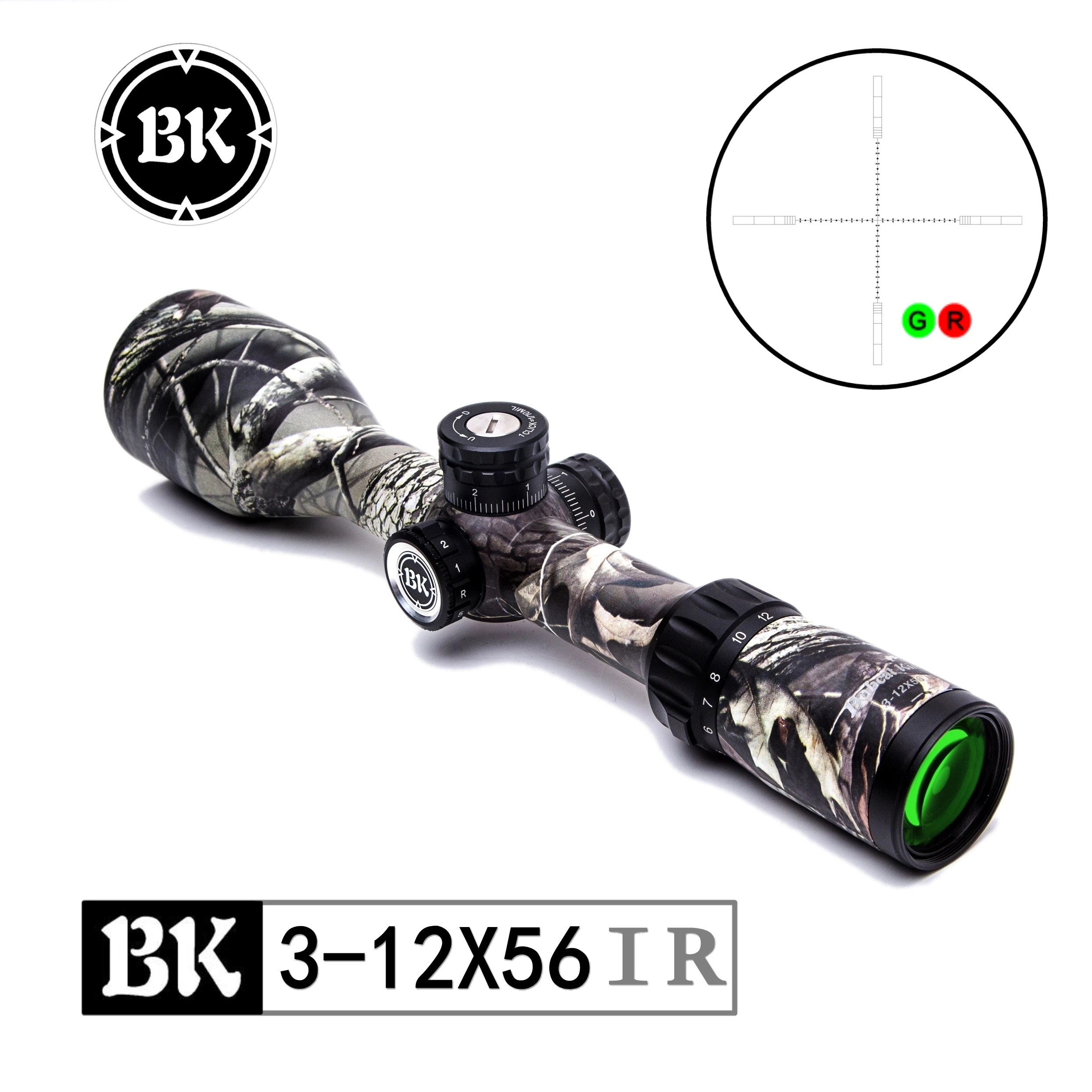 Bobcat King оптический BK 3-12X56 IR Охотничье пневматическое Ружье прицел освещение прицел со стеклянной усиленной сеткой быстрый фокус