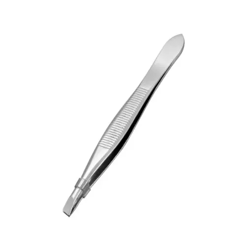 

KSOL Tweezers for eyebrows depilatory tip carbon steel inclined 9 cm Color Silver