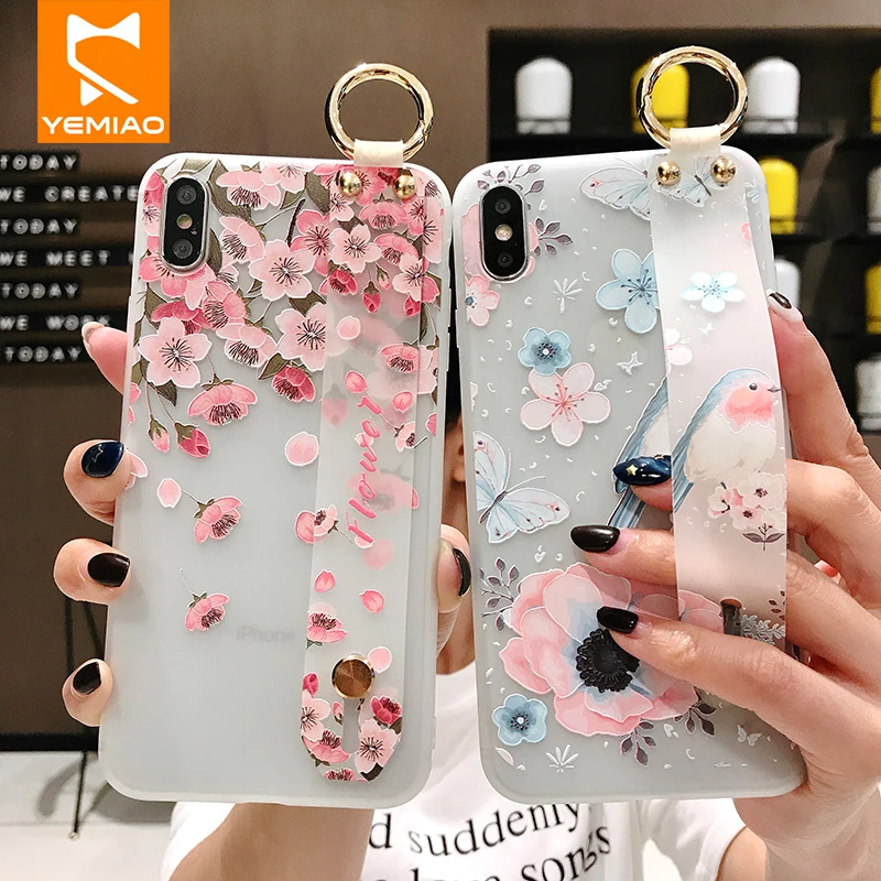 Silicone Flower Case For Iphone Xs Max Xr X 10 Wristband Holder 3d Relief Patterned Cover For Iphone 6 S 6s 8 7 Plus Phone Case Phone Case Covers Aliexpress Silicone Flower Case For Iphone Xs Max Xr X 10 Wristband Holder 3d Relief Patterned Cover For Iphone 6 S 6s 8 7 Plus Phone Case Phone Case Covers Aliexpress
